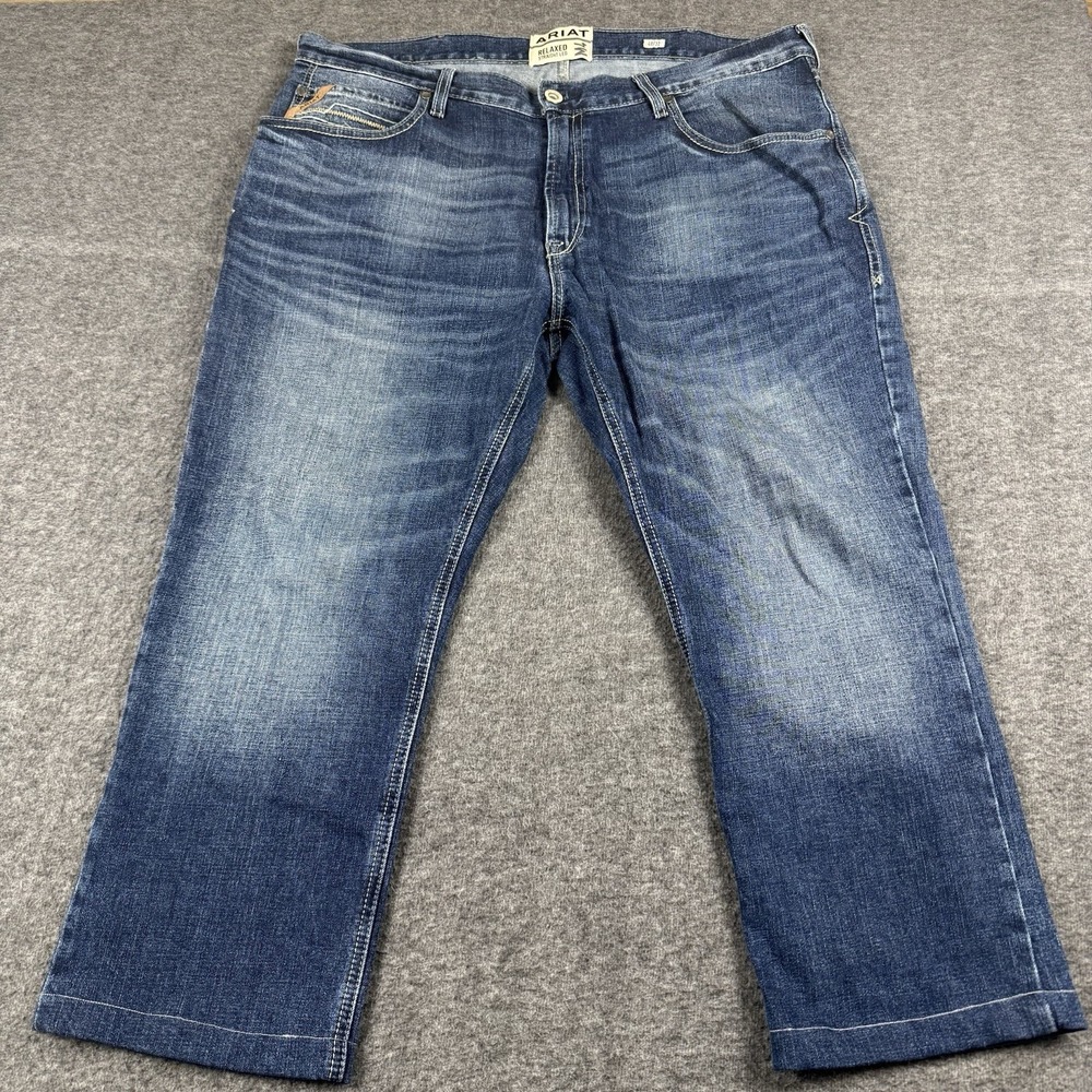 Ariat M4 Jeans Mens 40x26 Relaxed Straight Leg Cowboy Stretch *ALTERED HEMMED*